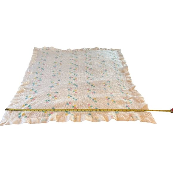 Baby Morgan Vintage Cozy 100% Orlon Balloon Print Satin Edge Made in USA - Picture 5 of 11